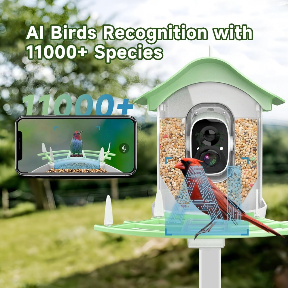 Smart Bird Feeder Camera - Solar Powered Smart Bird Feeder with