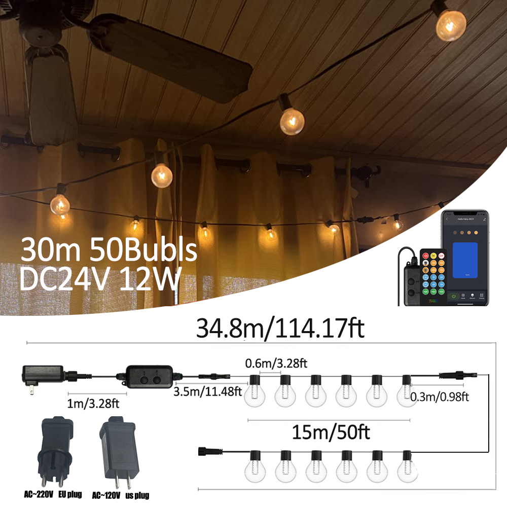 Smart Garden Led Lights - G40 Smart Outdoor DIY LED String