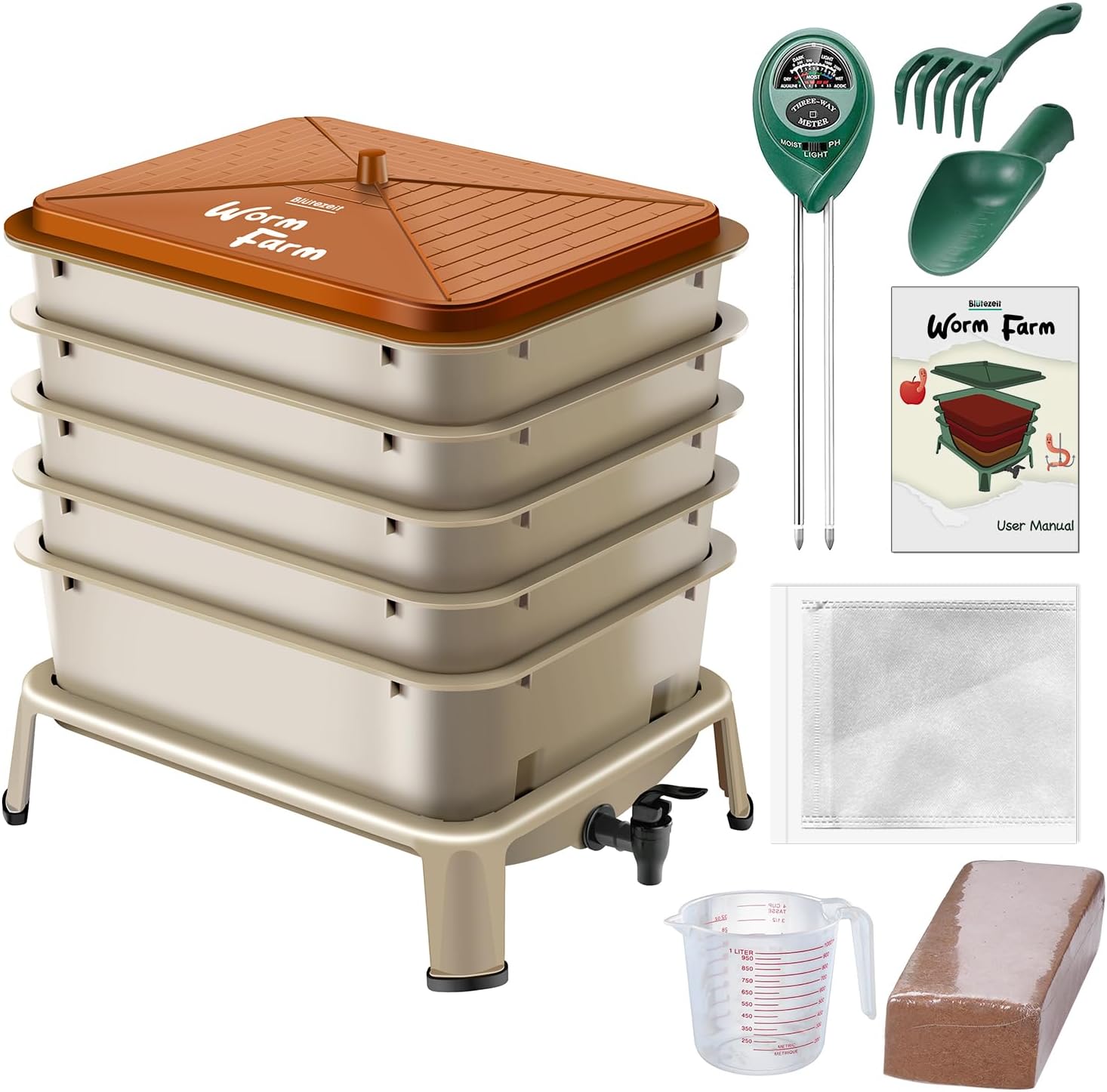 Composting Kit Indoor - Indoor & Outdoor Worm Compost Bin