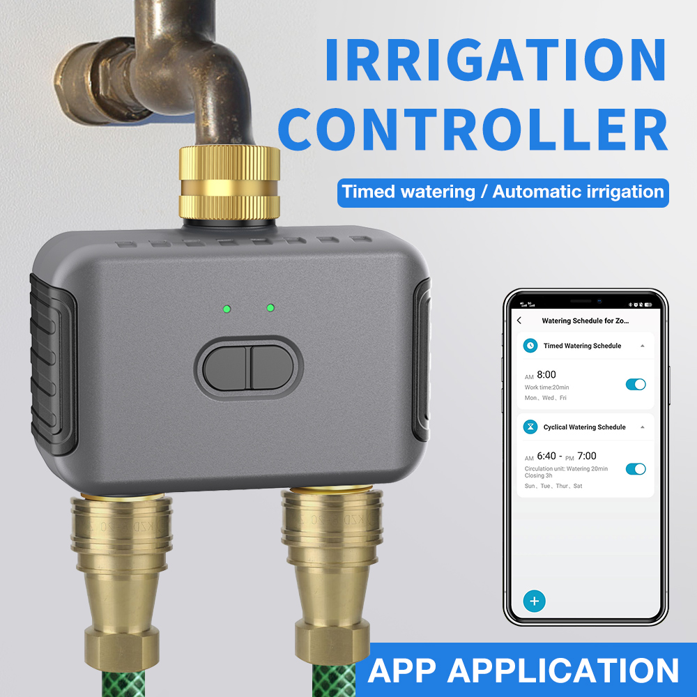 Smart Garden Sprinkler System - Tuya 2 Zone Watering Timer Garden