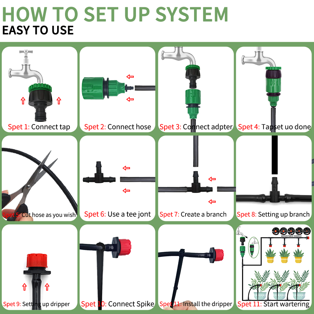 Micro Drip Irrigation System P - đánh giá và giá Smart Garden Sprinkler System