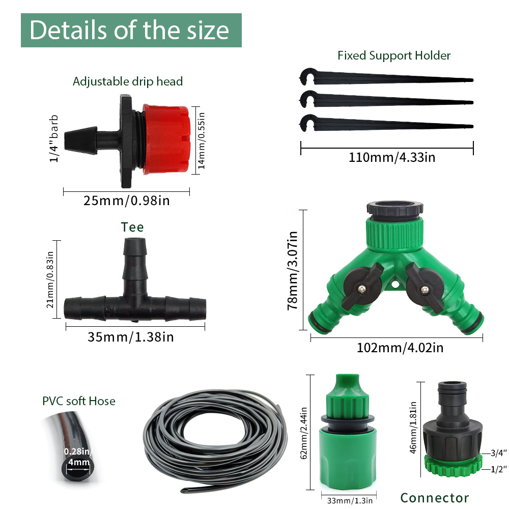 Greenhouse 15M-30M DIY Drip Ir - đánh giá và giá Smart Garden Sprinkler System