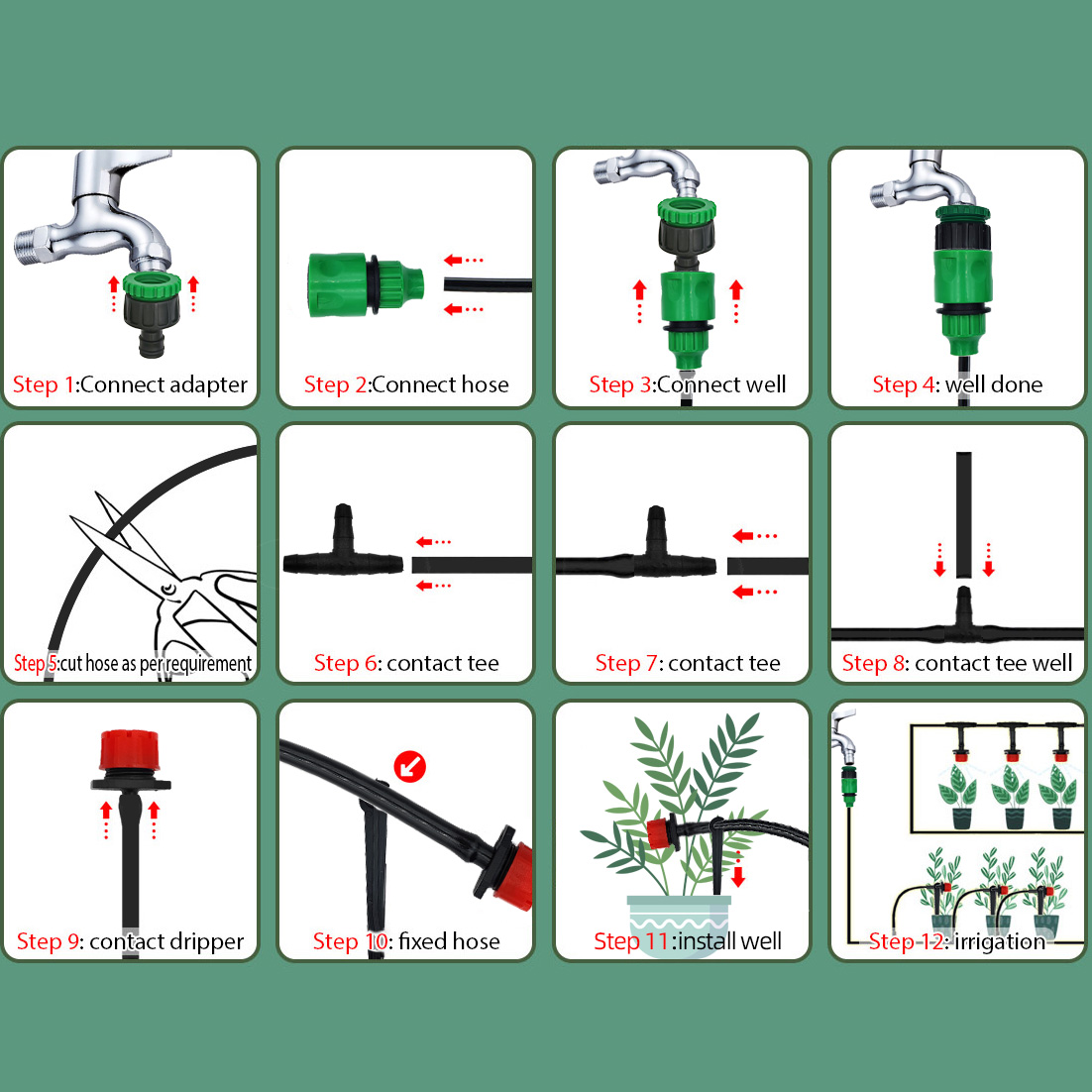 Greenhouse 15M-30M DIY Drip Ir - đánh giá và giá Smart Garden Sprinkler System