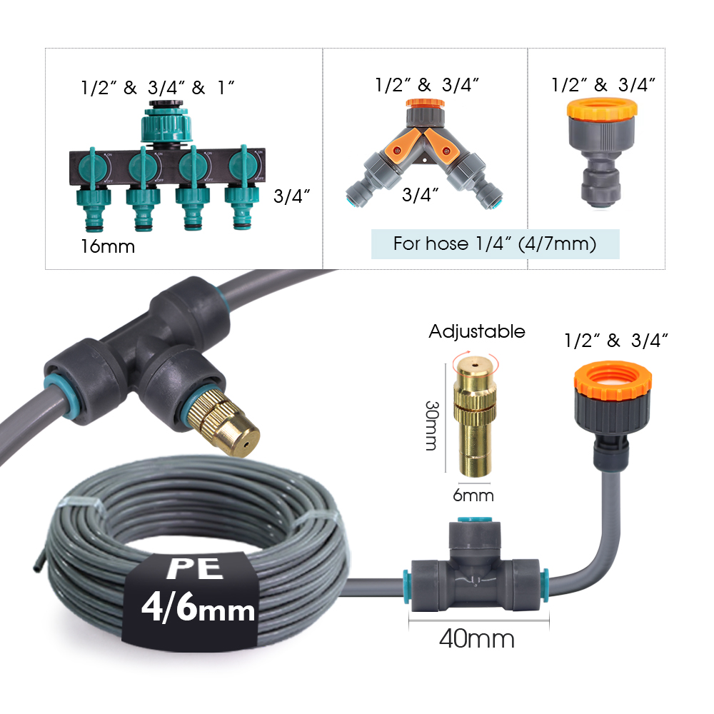 5-30M 4/6mm Gray Hose Adjustab - đánh giá và giá Smart Garden Sprinkler System