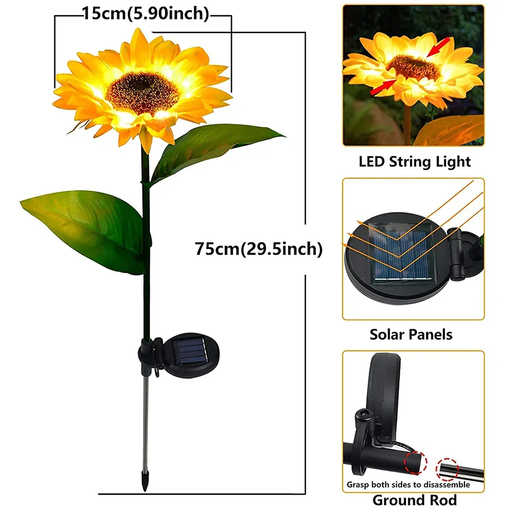 Simulated Outdoor Solar Sunflo - đánh giá và giá Smart Garden Led Lights