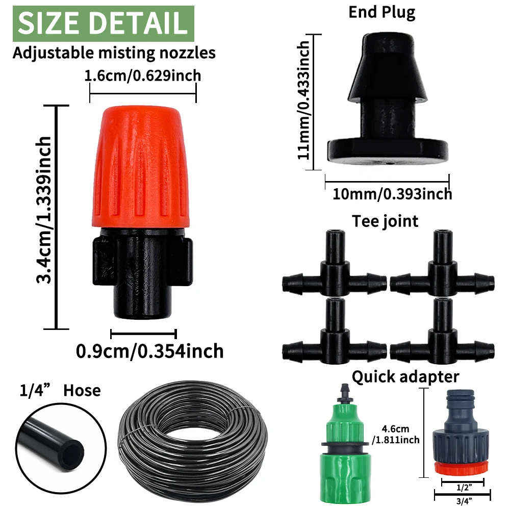 Fog Nozzles Irrigation Kit 5M- - đánh giá và giá Smart Garden Sprinkler System